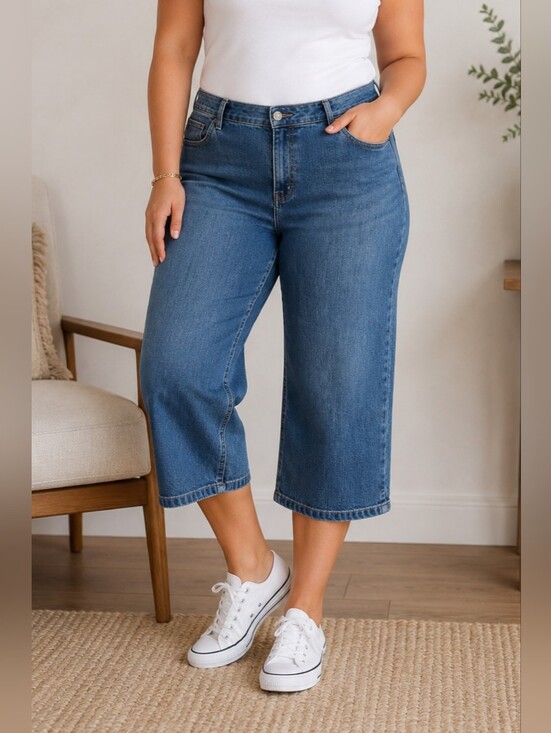 Ralph Lauren Denim - Y2K Lauren Jean Co. Crop Wide Leg Capri Denim Jeans Thailand Made Women Size 14